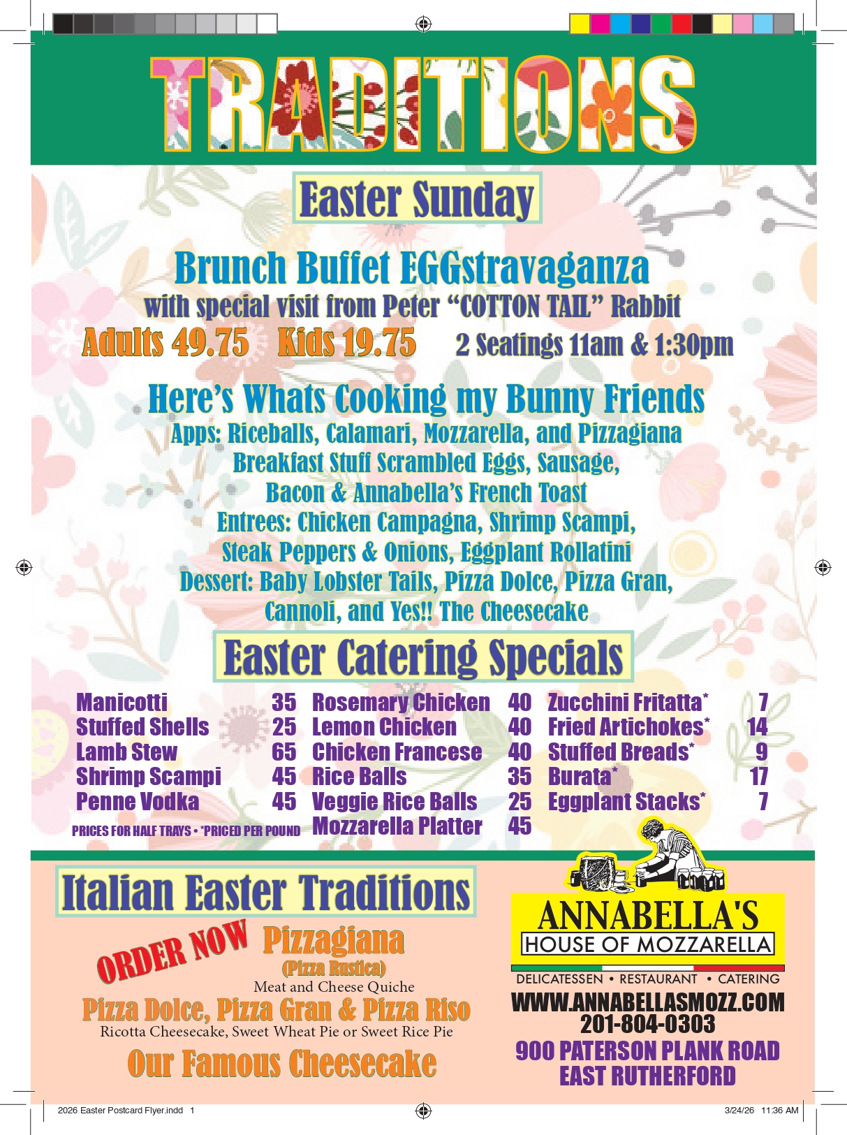 EASTER CATERING MENU